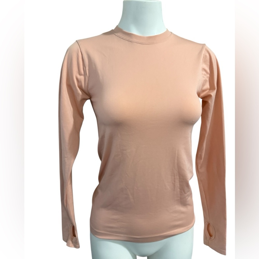 Forever 21 Long Sleeves Active Yoga Top Medium, light peach, thumb holes GUC